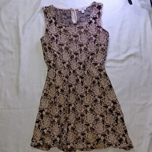 Charming Charlie fit and flare sleeveless lace classic mini dress